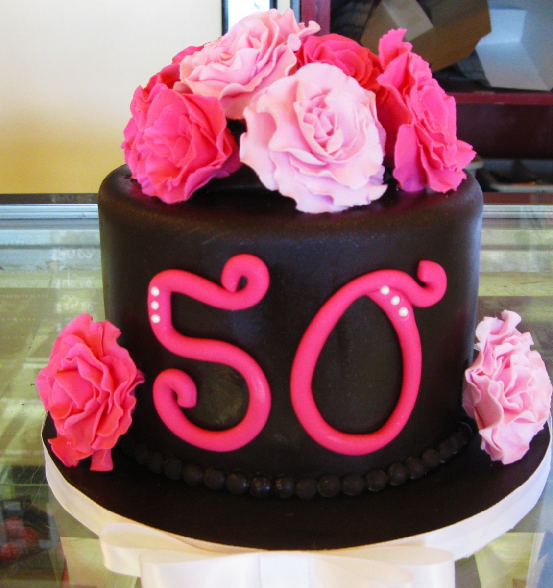 Pink and chocolate cake