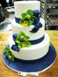 blue ribbon orchid cake